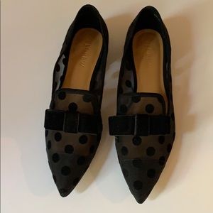 Black polkadot Flats J.Crew